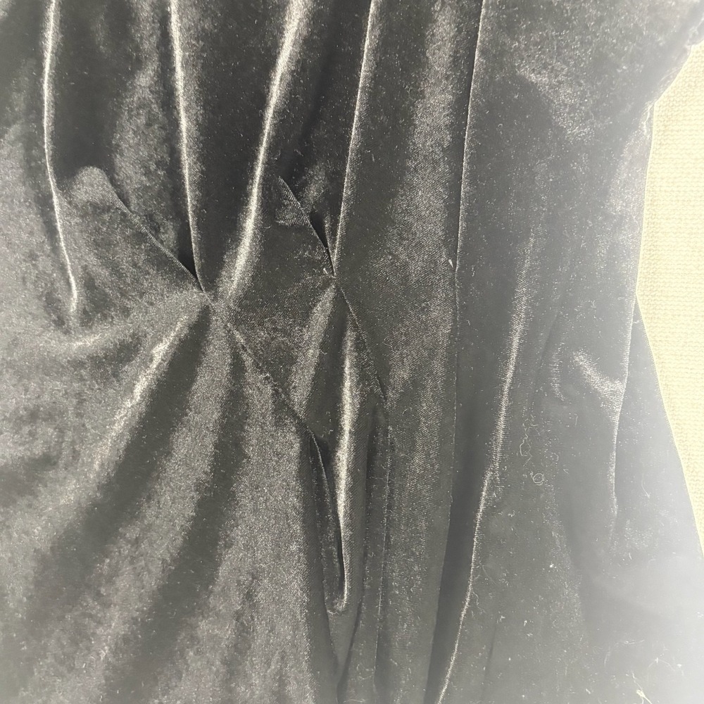 Black Velvet Blouse Top Womens 2X Whimsigoth Vamp Luxe Witchy Asymmetrical Hem - Picture 8 of 10